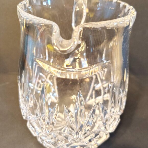 Ceska Crystal Glass Drink Pitcher Diamond Cut? Elegant 5", Vase Table Decor - Picture 3 of 7
